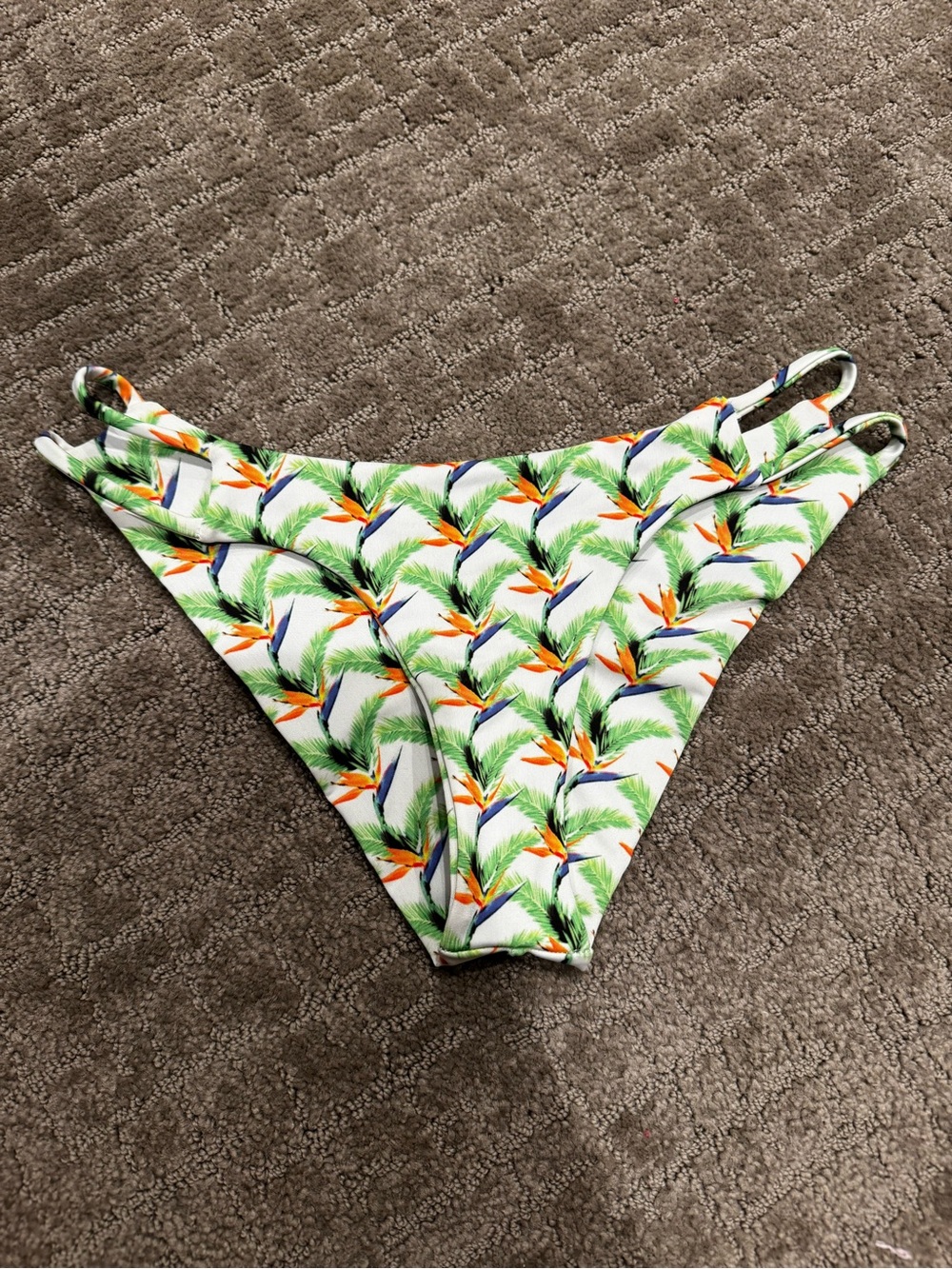 Tropical Palm Print Bikini Bottom - Green